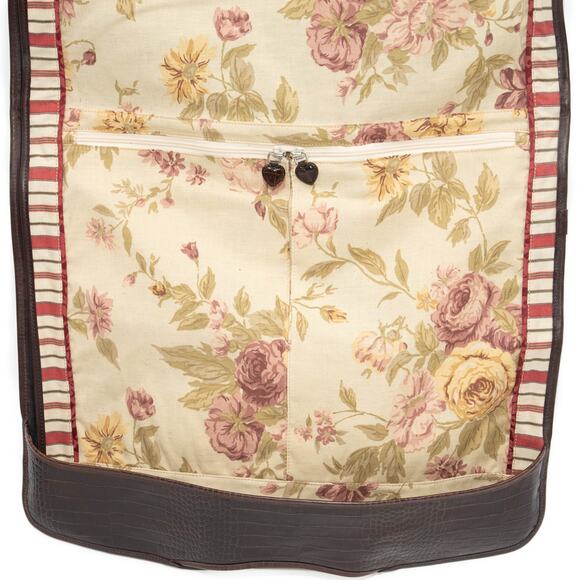 Brighton Black & Brown Full Size Tri-fold Leather Canvas Garment Bag - Picture 7 of 16
